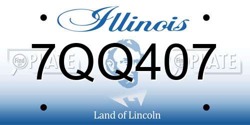 7QQ407 Illinois License Plate