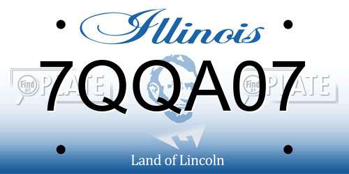 7QQA07 Illinois License Plate