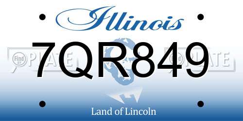 7QR849 Illinois License Plate