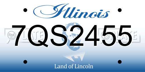 7QS2455 Illinois License Plate