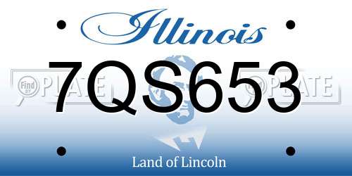 7QS653 Illinois License Plate