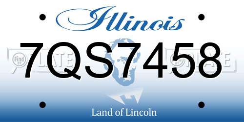7QS7458 Illinois License Plate