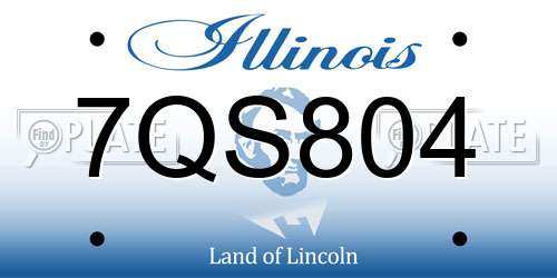 7QS804 Illinois License Plate