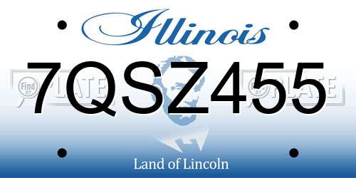 7QSZ455 Illinois License Plate