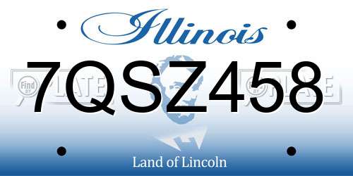 7QSZ458 Illinois License Plate