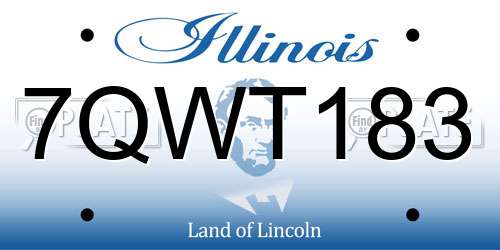 7QWT183 Illinois License Plate