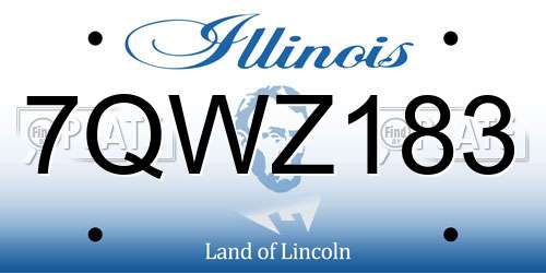 7QWZ183 Illinois License Plate