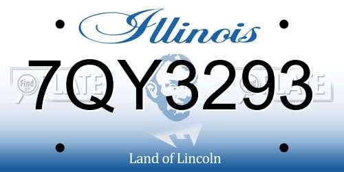 7QY3293 Illinois License Plate