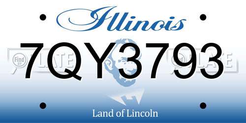 7QY3793 Illinois License Plate