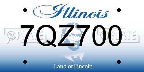 7QZ700 Illinois License Plate