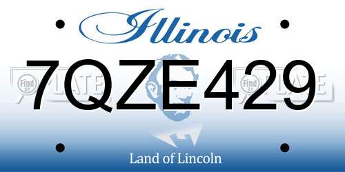 7QZE429 Illinois License Plate
