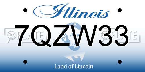 7QZW33 Illinois License Plate