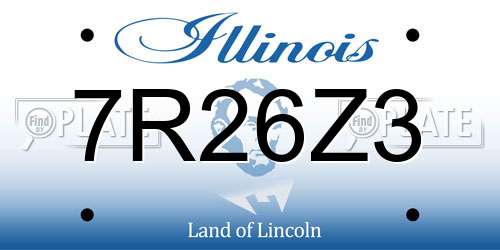 7R26Z3 Illinois License Plate