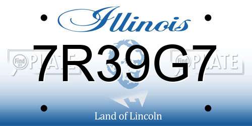 7R39G7 Illinois License Plate