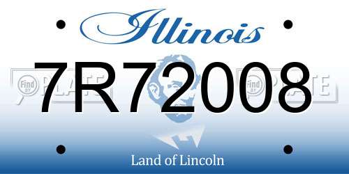 7R72008 Illinois License Plate