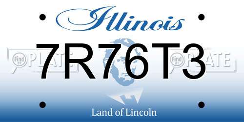 7R76T3 Illinois License Plate
