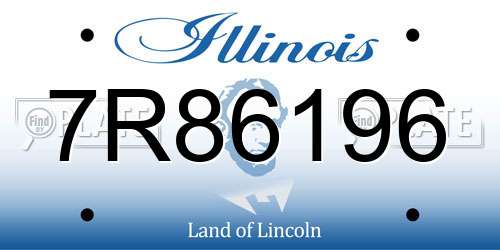 7R86196 Illinois License Plate