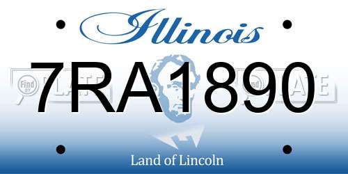7RA1890 Illinois License Plate