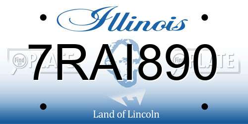 7RAI890 Illinois License Plate