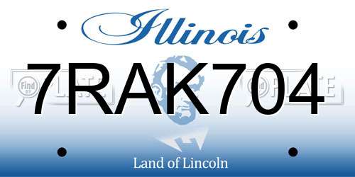 7RAK704 Illinois License Plate