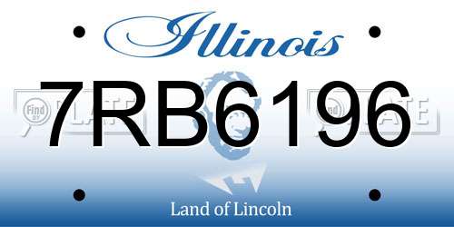 7RB6196 Illinois License Plate