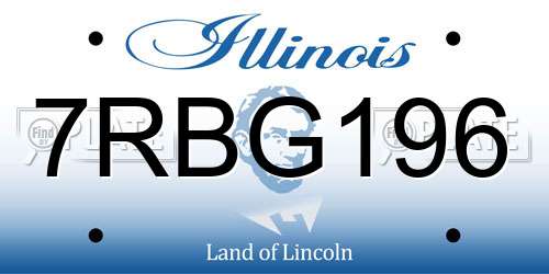 7RBG196 Illinois License Plate