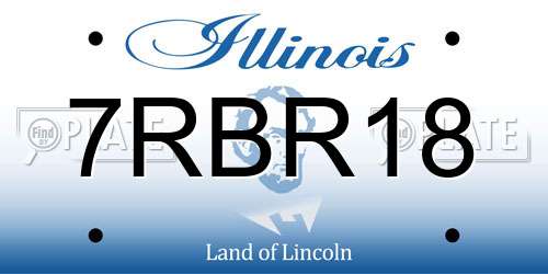 7RBR18 Illinois License Plate