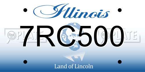 7RC500 Illinois License Plate