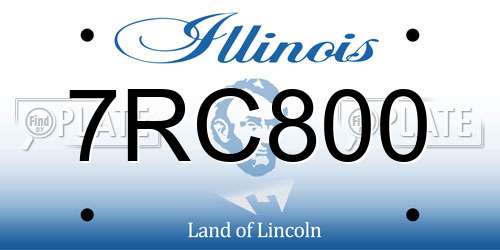 7RC800 Illinois License Plate