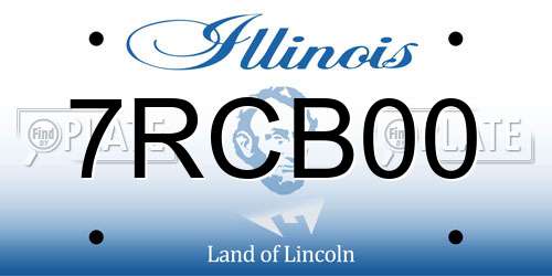 7RCB00 Illinois License Plate