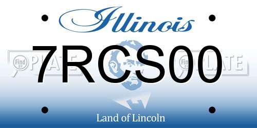 7RCS00 Illinois License Plate