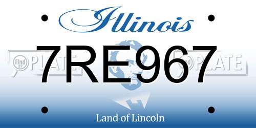 7RE967 Illinois License Plate