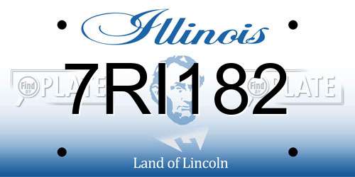 7RI182 Illinois License Plate