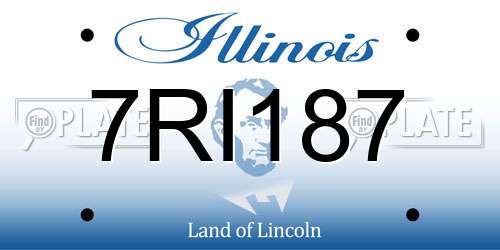 7RI187 Illinois License Plate
