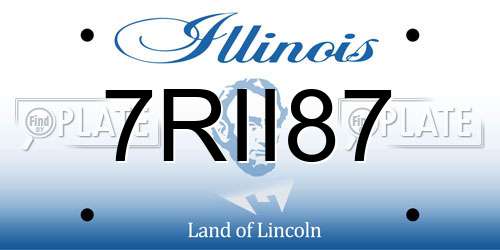 7RII87 Illinois License Plate