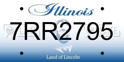 7RR2795 Illinois License Plate