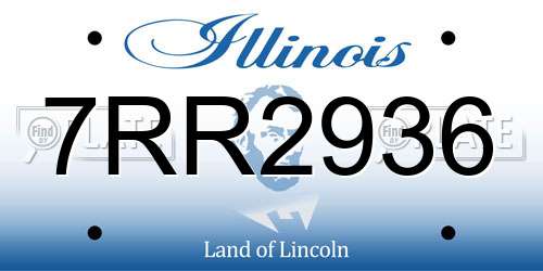 7RR2936 Illinois License Plate
