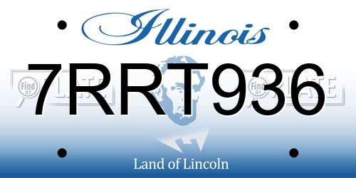 7RRT936 Illinois License Plate