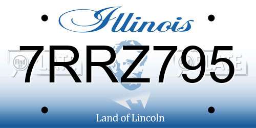 7RRZ795 Illinois License Plate