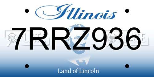 7RRZ936 Illinois License Plate