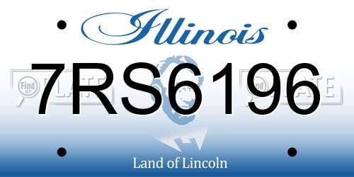 7RS6196 Illinois License Plate