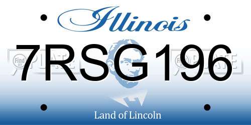 7RSG196 Illinois License Plate