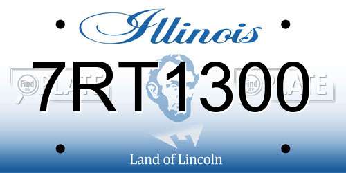 7RT1300 Illinois License Plate