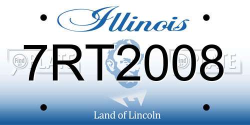 7RT2008 Illinois License Plate