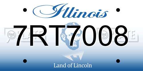 7RT7008 Illinois License Plate