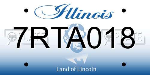 7RTA018 Illinois License Plate