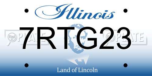 7RTG23 Illinois License Plate