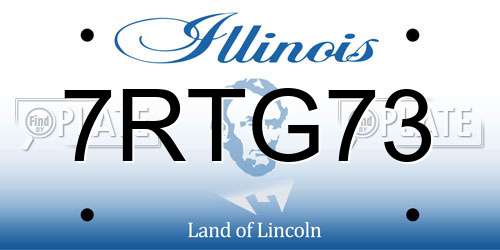 7RTG73 Illinois License Plate