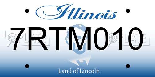 7RTM010 Illinois License Plate
