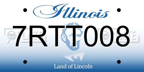 7RTT008 Illinois License Plate